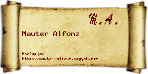 Mauter Alfonz névjegykártya